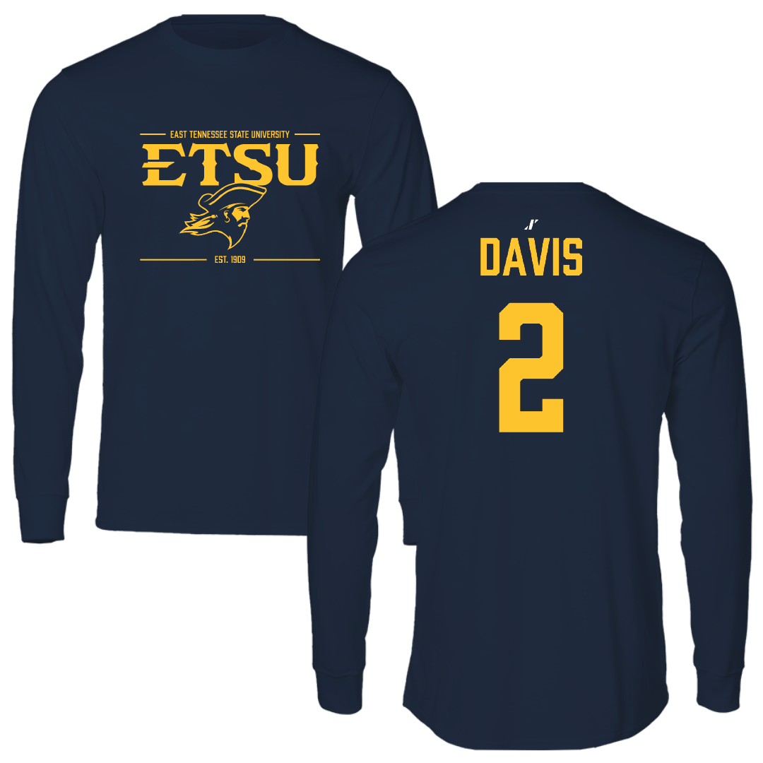 East Tennessee State University Volleyball Navy General Performance Long Sleeve - #2 Sophie Davis