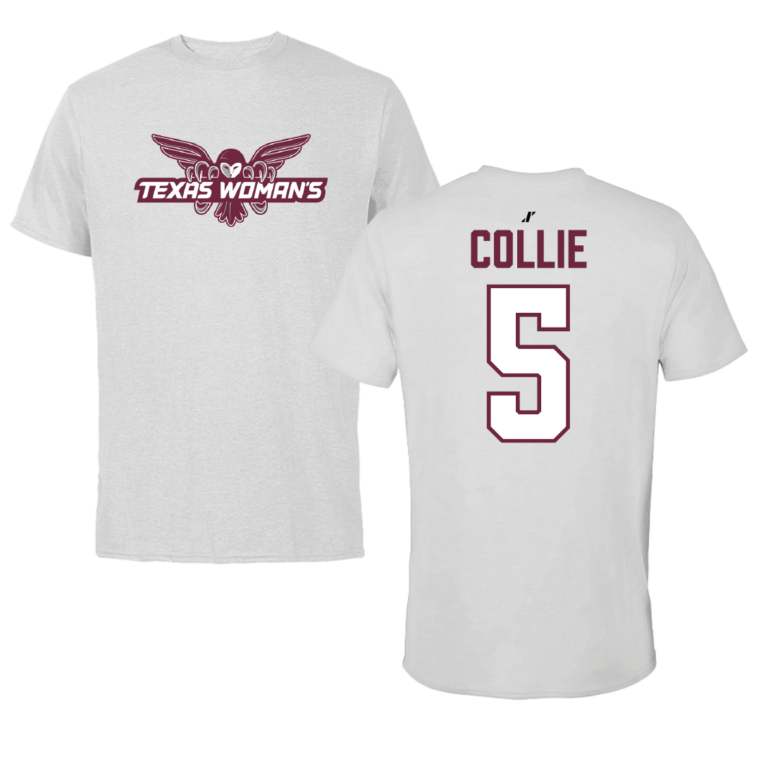 Texas Woman's University Basketball Light Gray Performance Tee - #5 Hadyn Collie