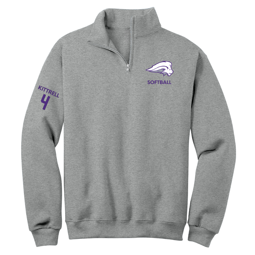 Nelson University Softball Sport Gray Quarter-Zip - #4 Parker Kittrell