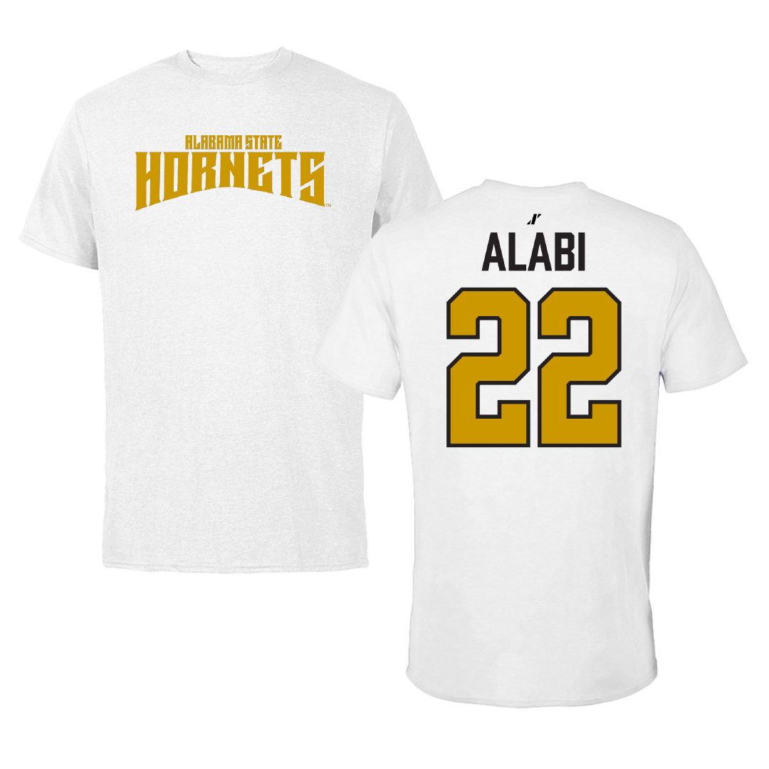 Alabama State University Basketball White Classic Tee - #22 Kevin Alabi