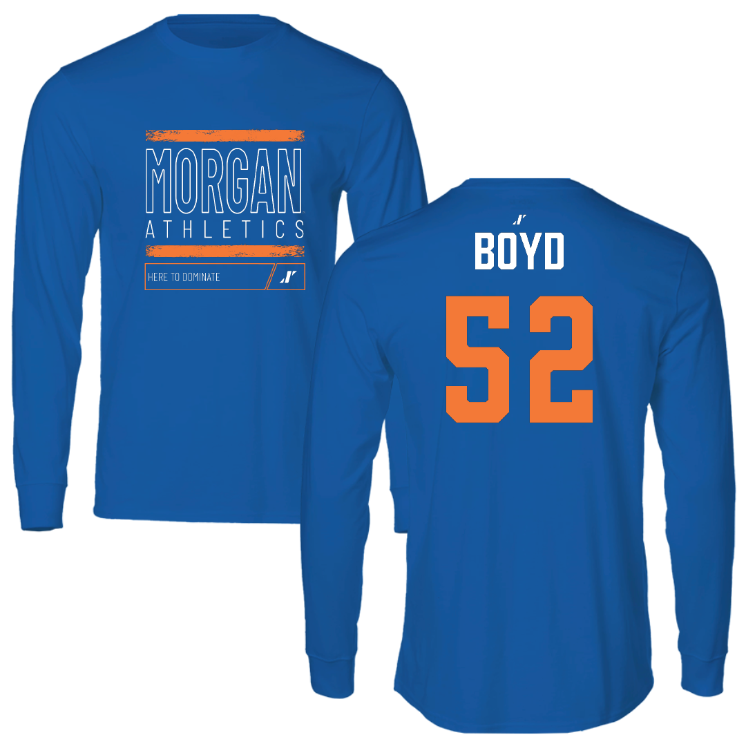 Morgan State University Football Blue Dominate Long Sleeve - #52 Kristopher Boyd