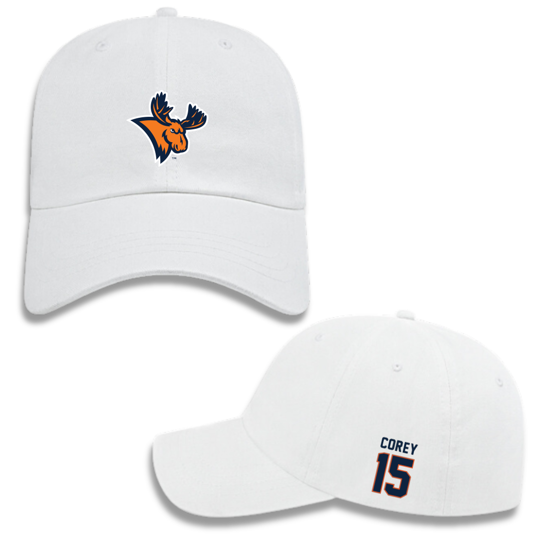 Utica University Baseball White Hat - #15 Eric Corey