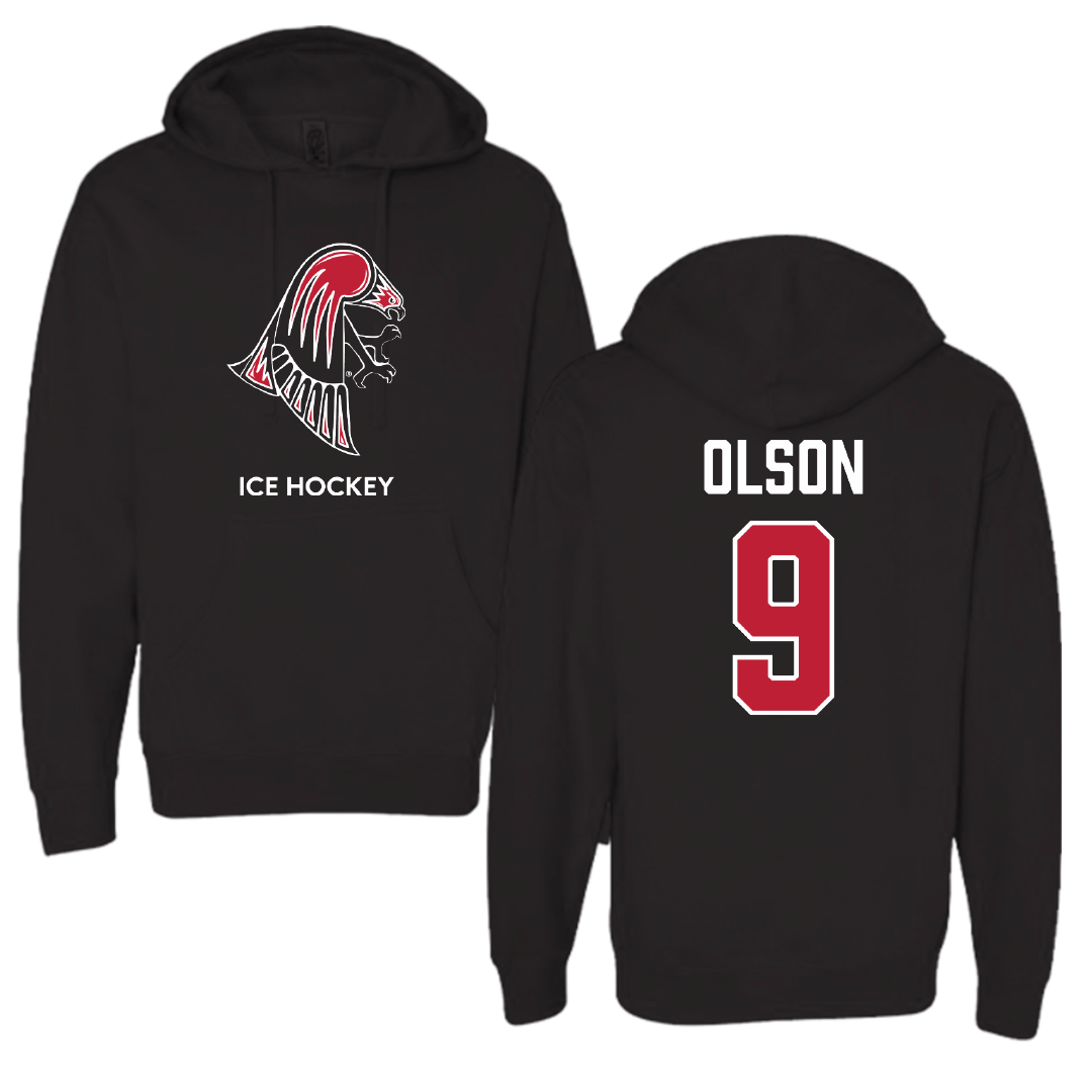 University of Wisconsin-River Falls Ice Hockey (W) Black Hoodie - #9 Bailey Olson