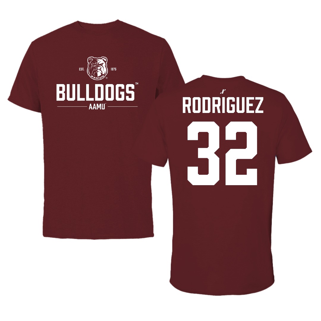 Alabama A&M University Baseball Maroon General Performance Tee - #32 Edgar Rodriguez