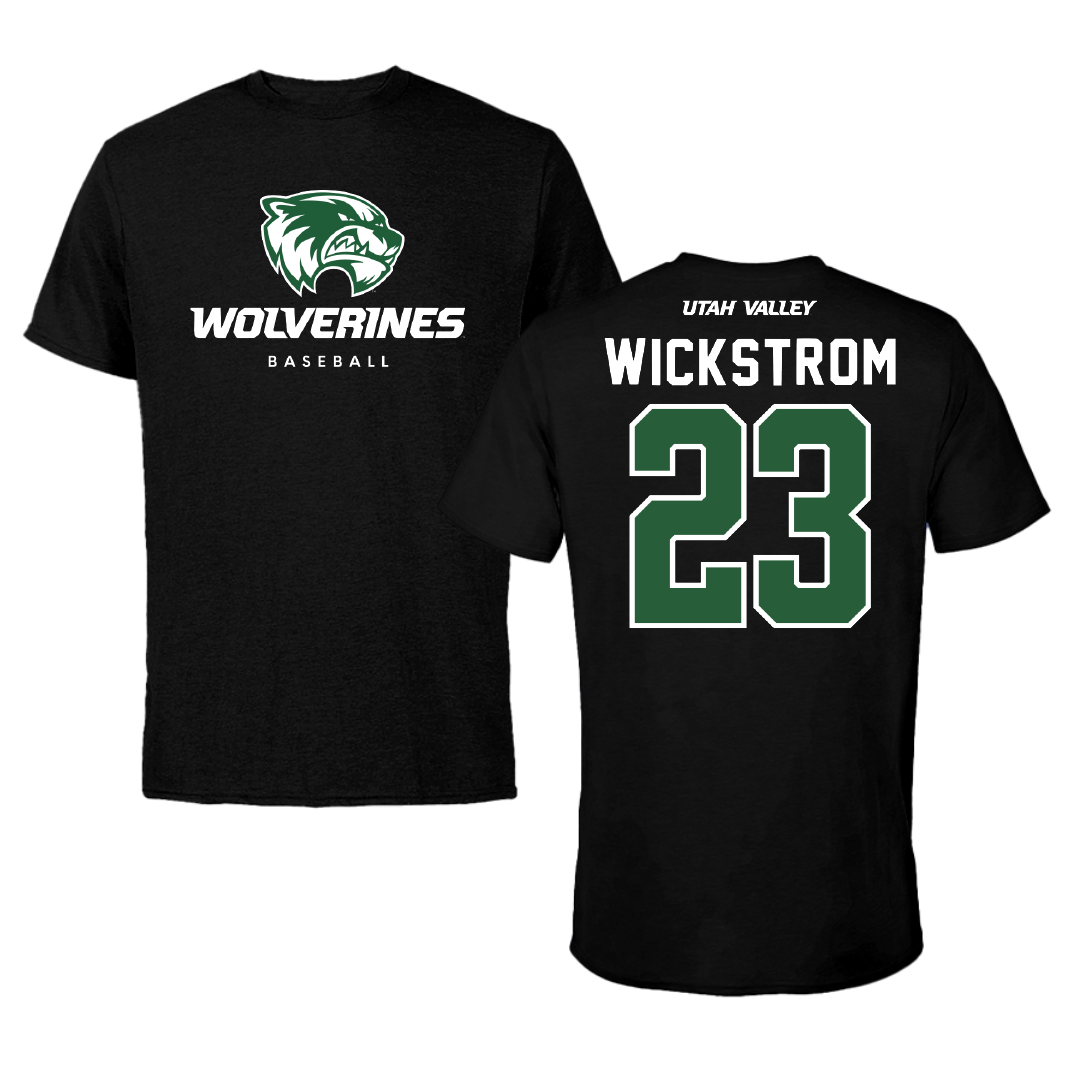 Utah Valley University Baseball Black Mascot Performance Tee - #23 Sawyer Wickstrom