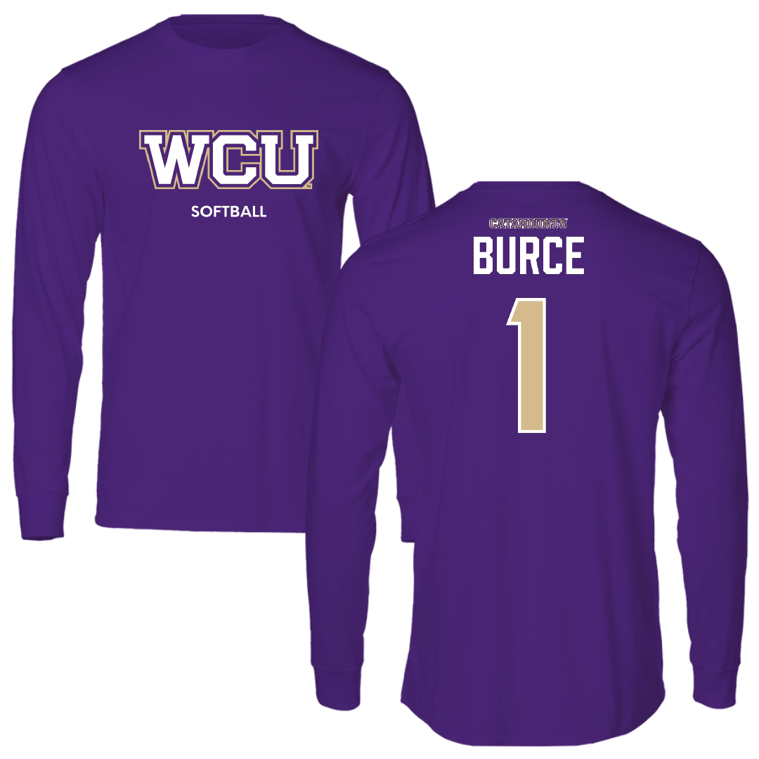 Western Carolina University Softball Purple Long Sleeve - #1 Amari Burce
