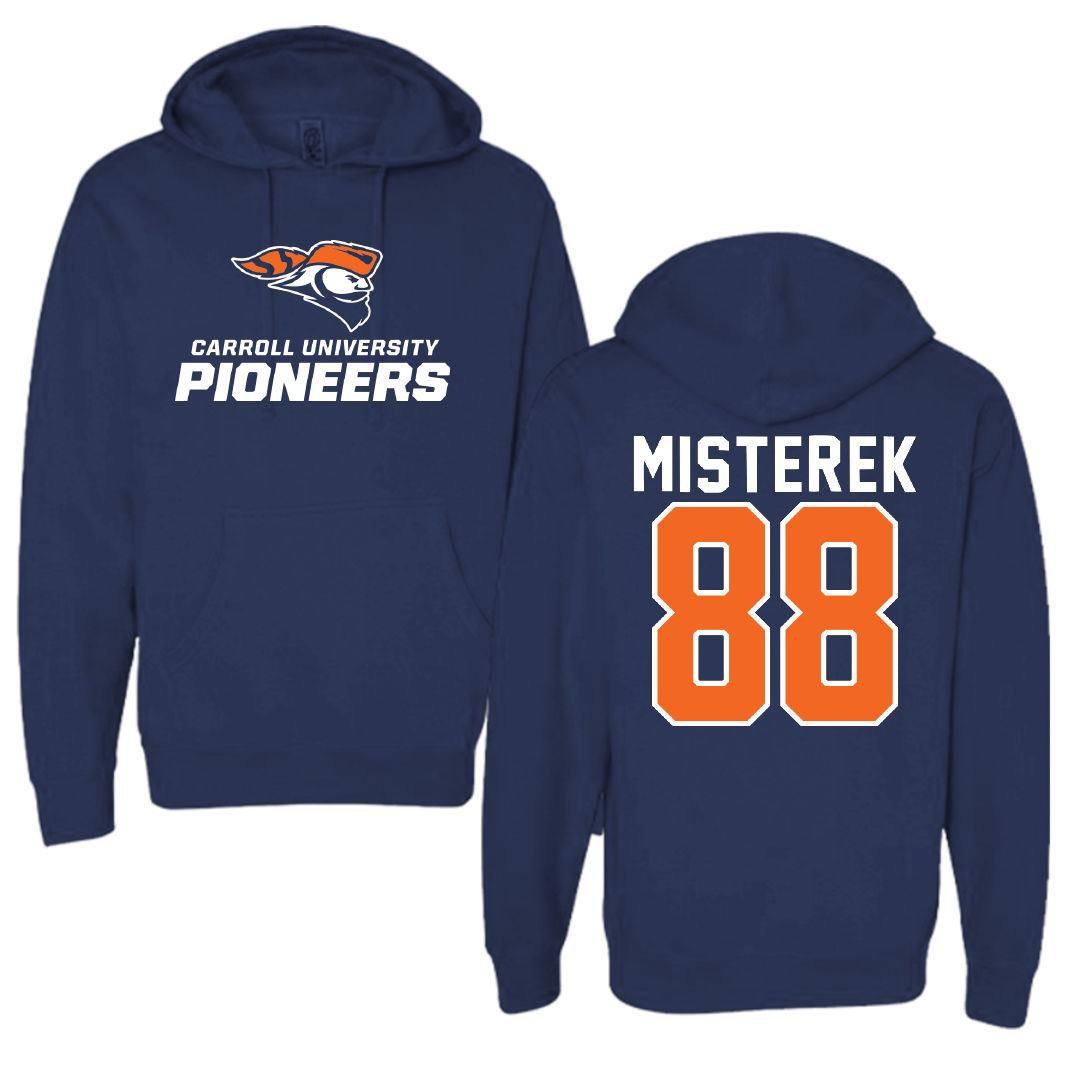 Carroll University Football Navy Hoodie - #88 Ben Misterek