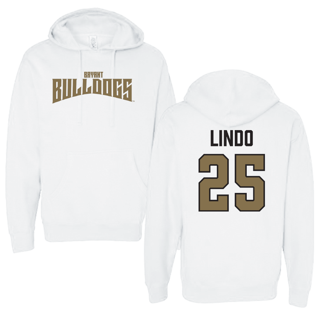 Bryant University Football White Classic Hoodie - #25 Liam Lindo