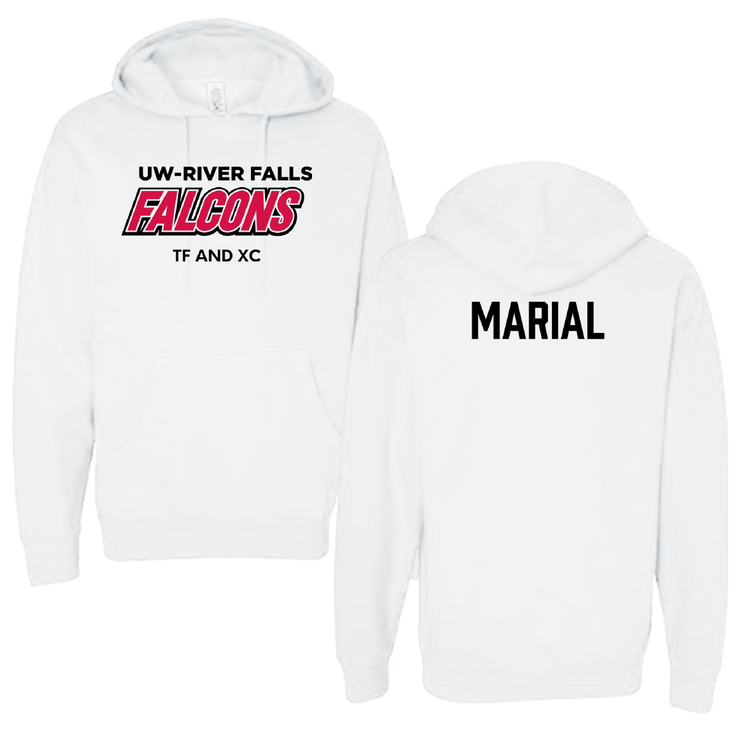 University of Wisconsin-River Falls TF and XC White Falcons Hoodie - Yaih Marial