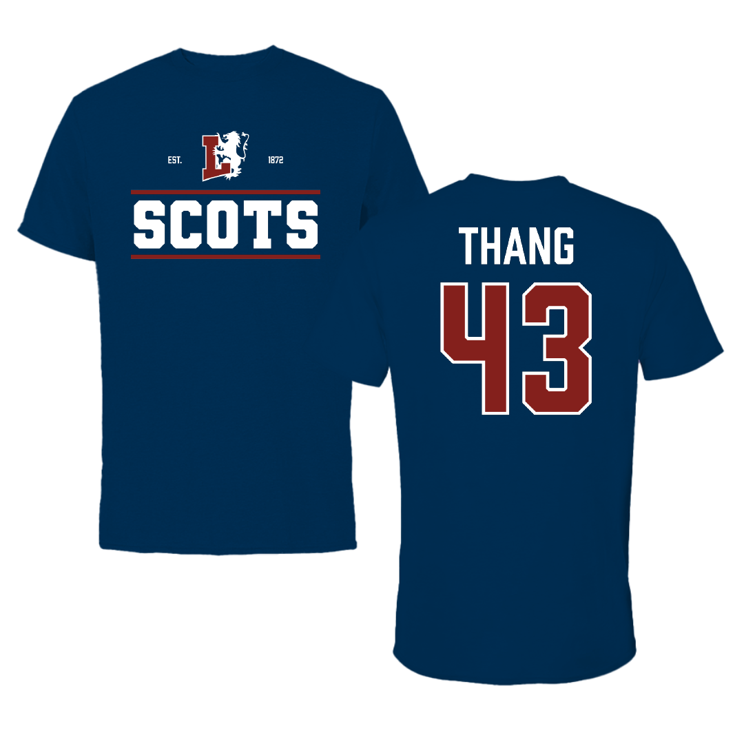 Lyon College Soccer (M) Navy General Tee - #43 Robert Thang
