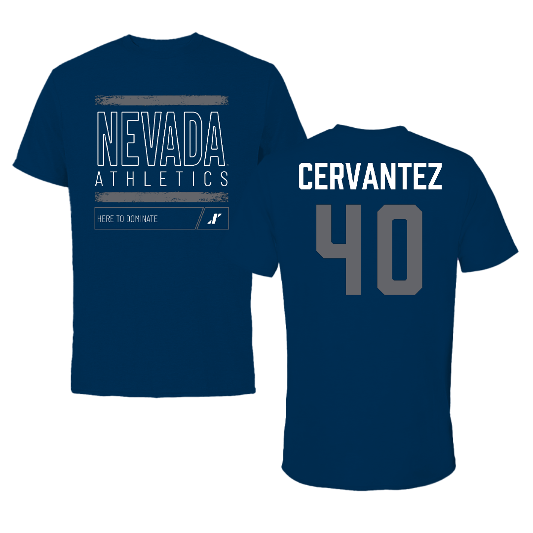 University of Nevada Baseball Navy Dominate Performance Tee - #40 Takeo Cervantez