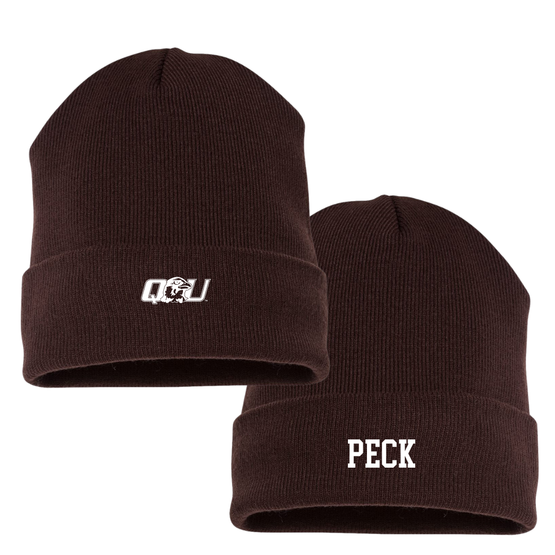 Quincy University Softball Brown Beanie - #50 Madison Peck
