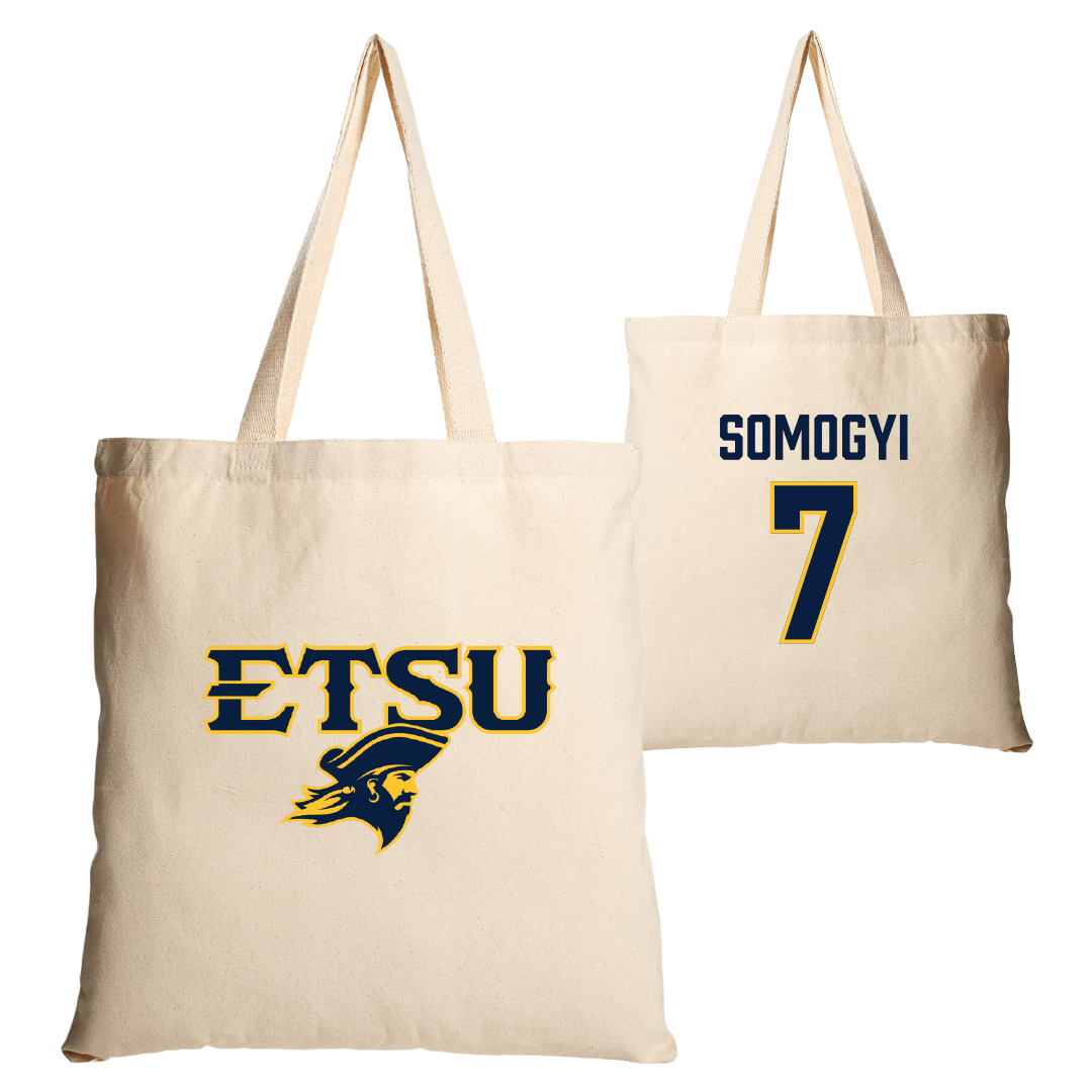 East Tennessee State University Soccer Tan Canvas Tote Bag - #7 Sydney Somogyi