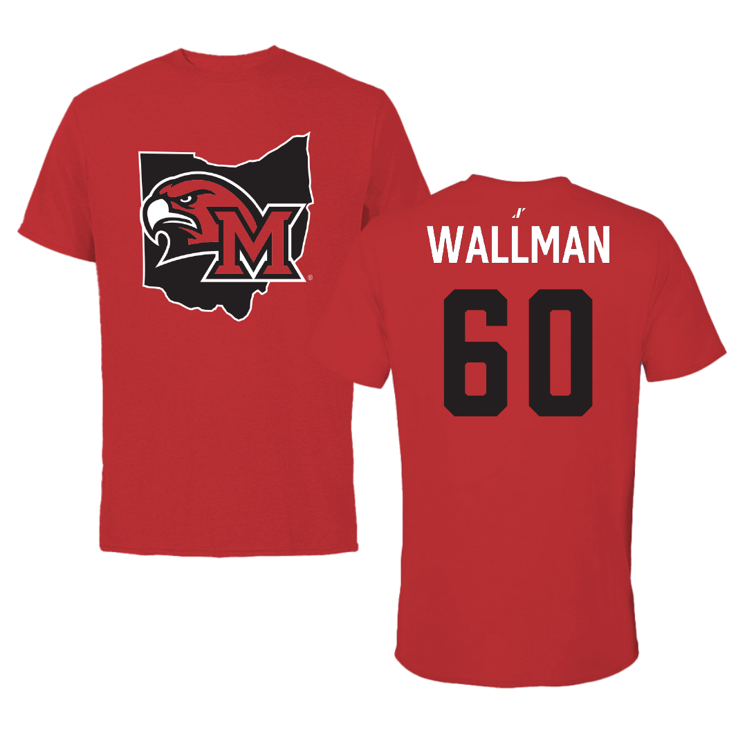 Miami University (Ohio) Football Red State Tee - #60 Trey Wallman