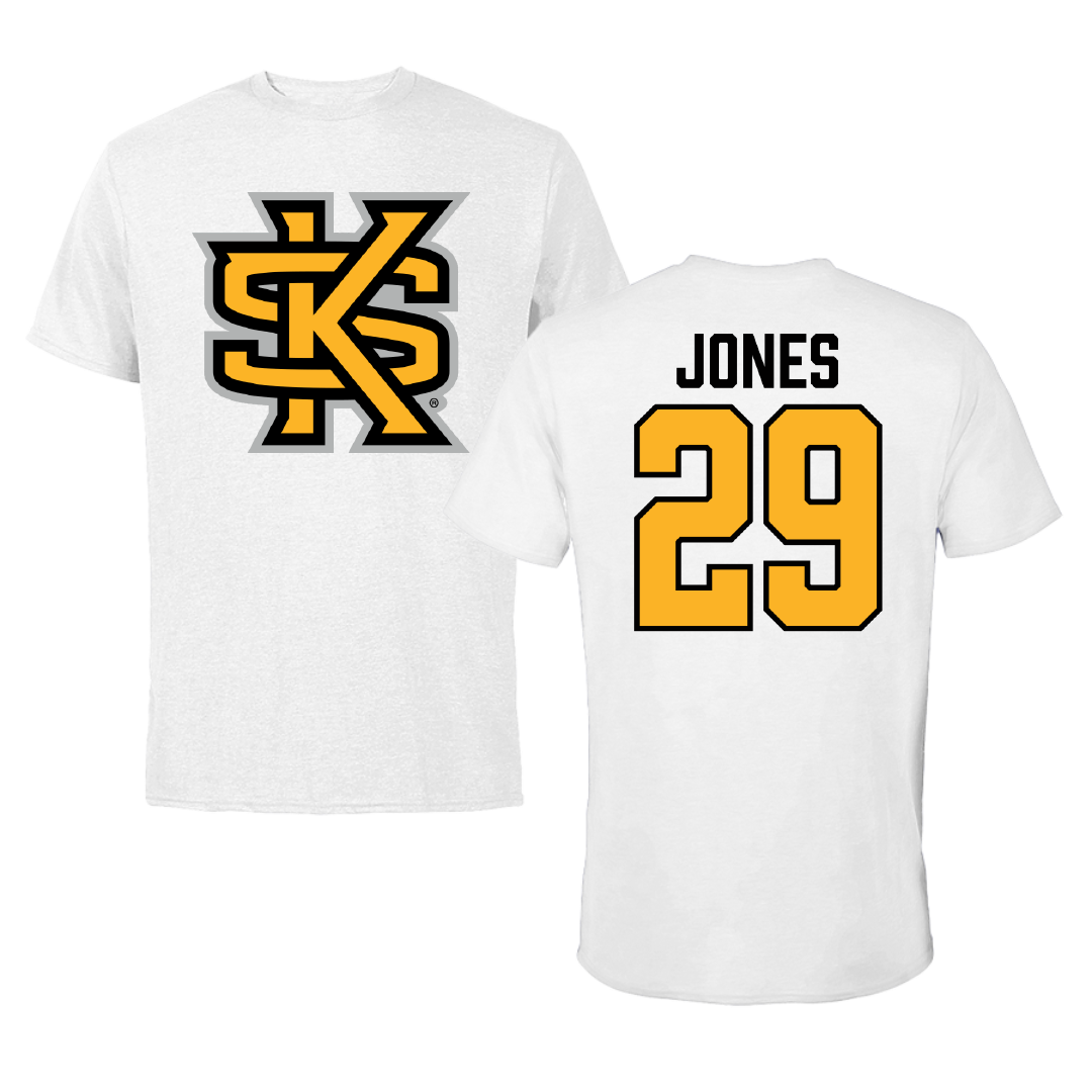 Kennesaw State University Football White Tee - #29 Milon Jones