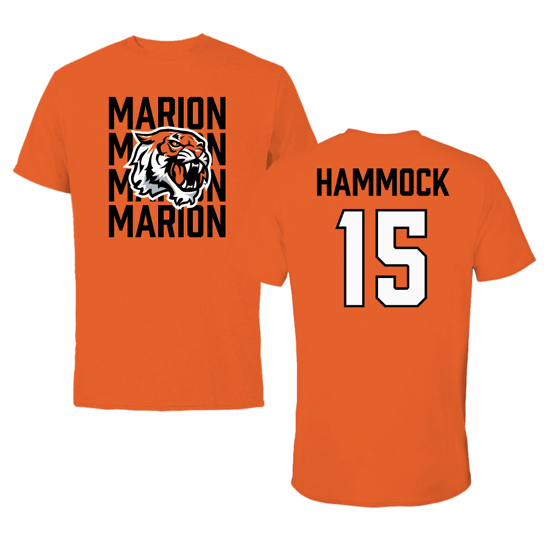 Marion Military Institute Baseball Orange General Tee - #15 Seth Hammock