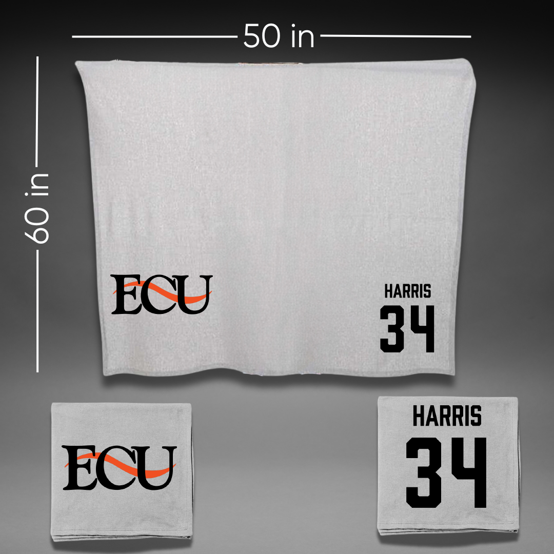 East Central University Softball Gray Blanket - #34 Lylith Harris