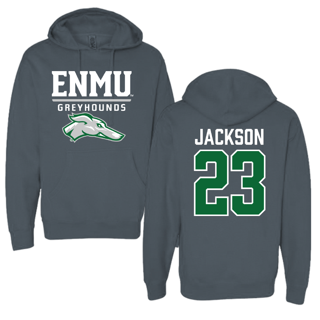Eastern New Mexico University Soccer Dark Gray Hoodie - #23 Mia Jackson