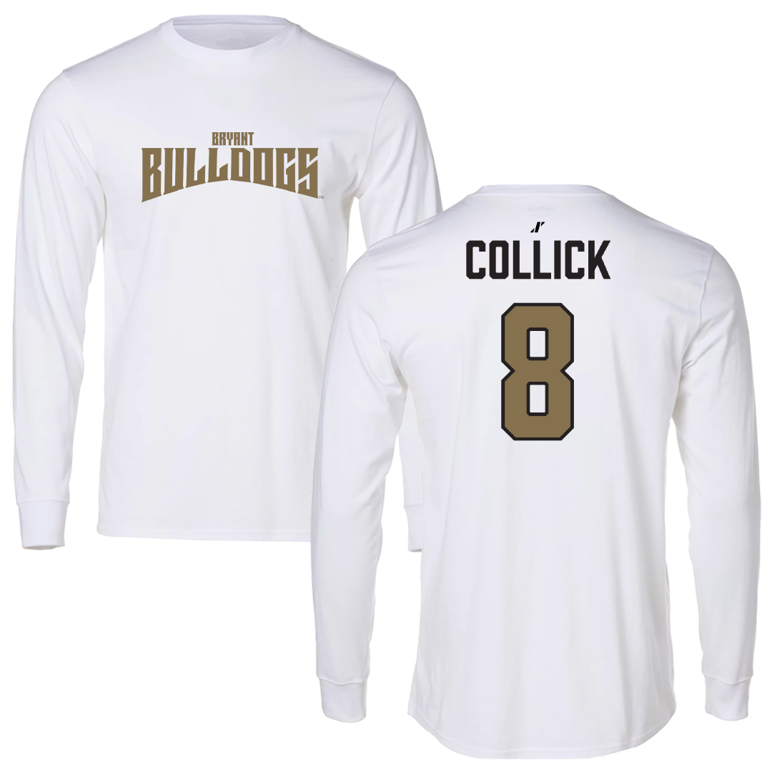 Bryant University Football White Classic Performance Long Sleeve - #8 Zyheem Collick