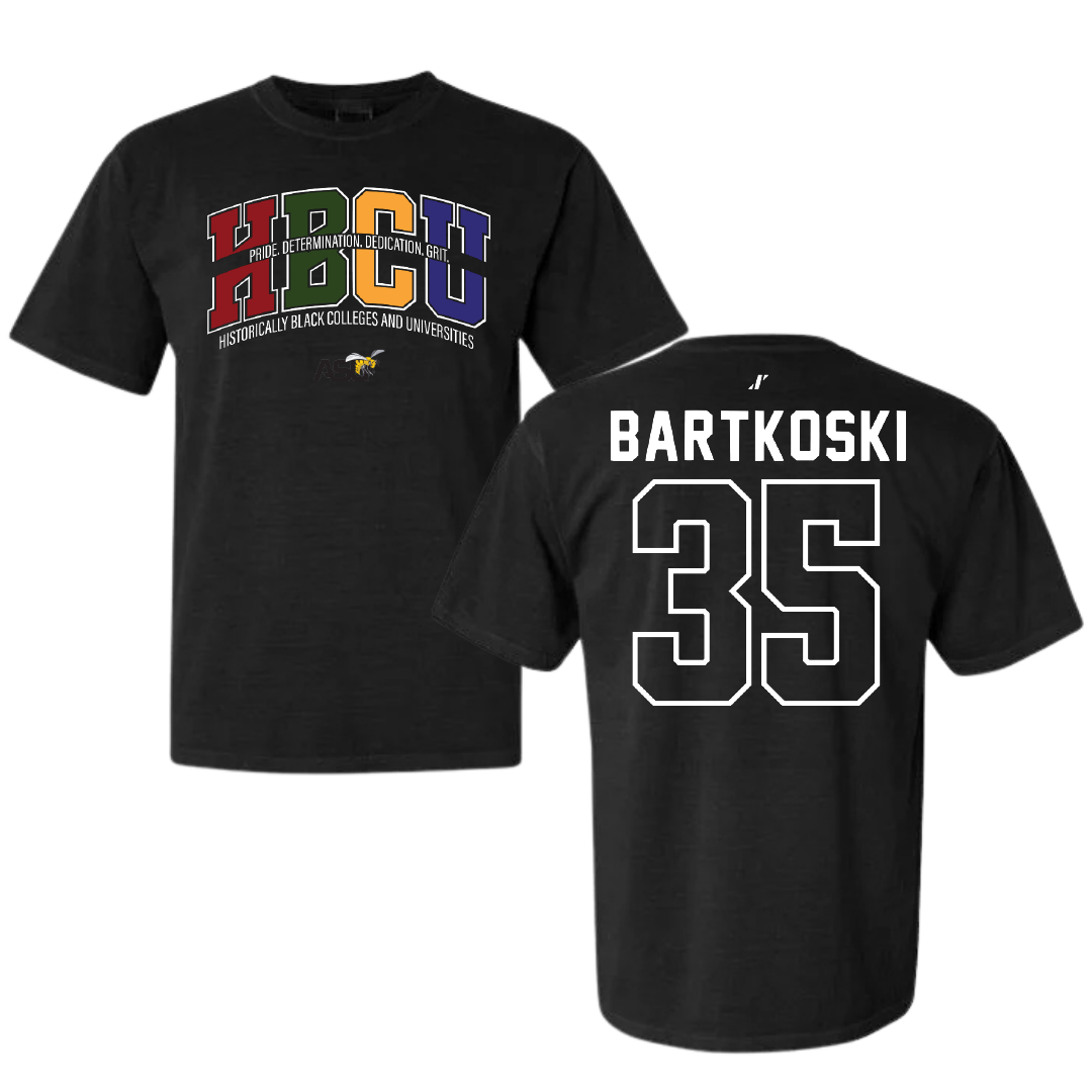 Alabama State University Baseball Black HBCU Comfort Colors Tee - #35 Will Bartkoski