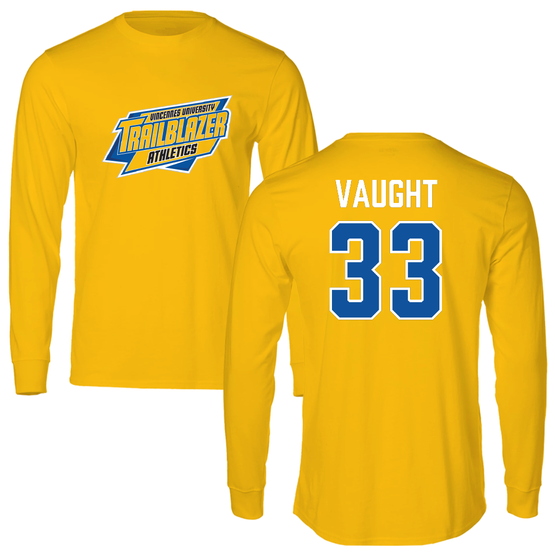 Vincennes University Baseball Gold Performance Long Sleeve - #33 Aiden Vaught