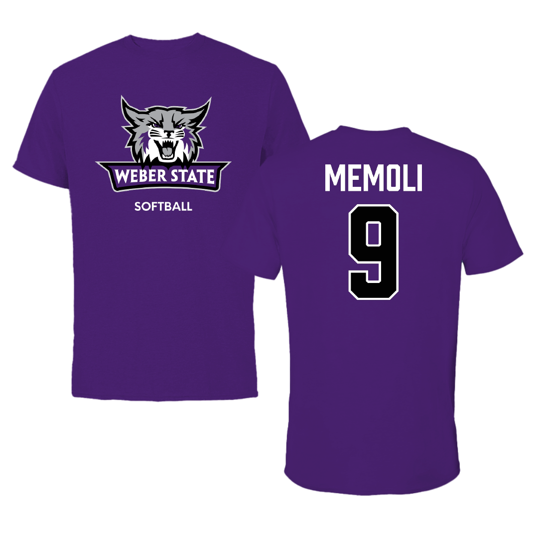 Weber State University Softball Purple Performance Tee - #9 Gianna Memoli