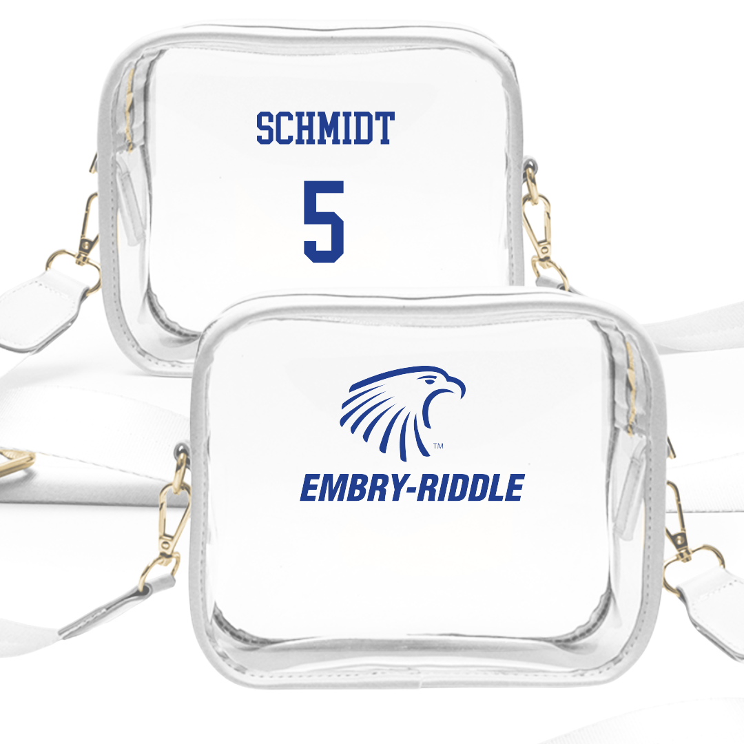 Embry-Riddle Aeronautical University Baseball White Clear Stadium Bag - #5 Cooper Schmidt