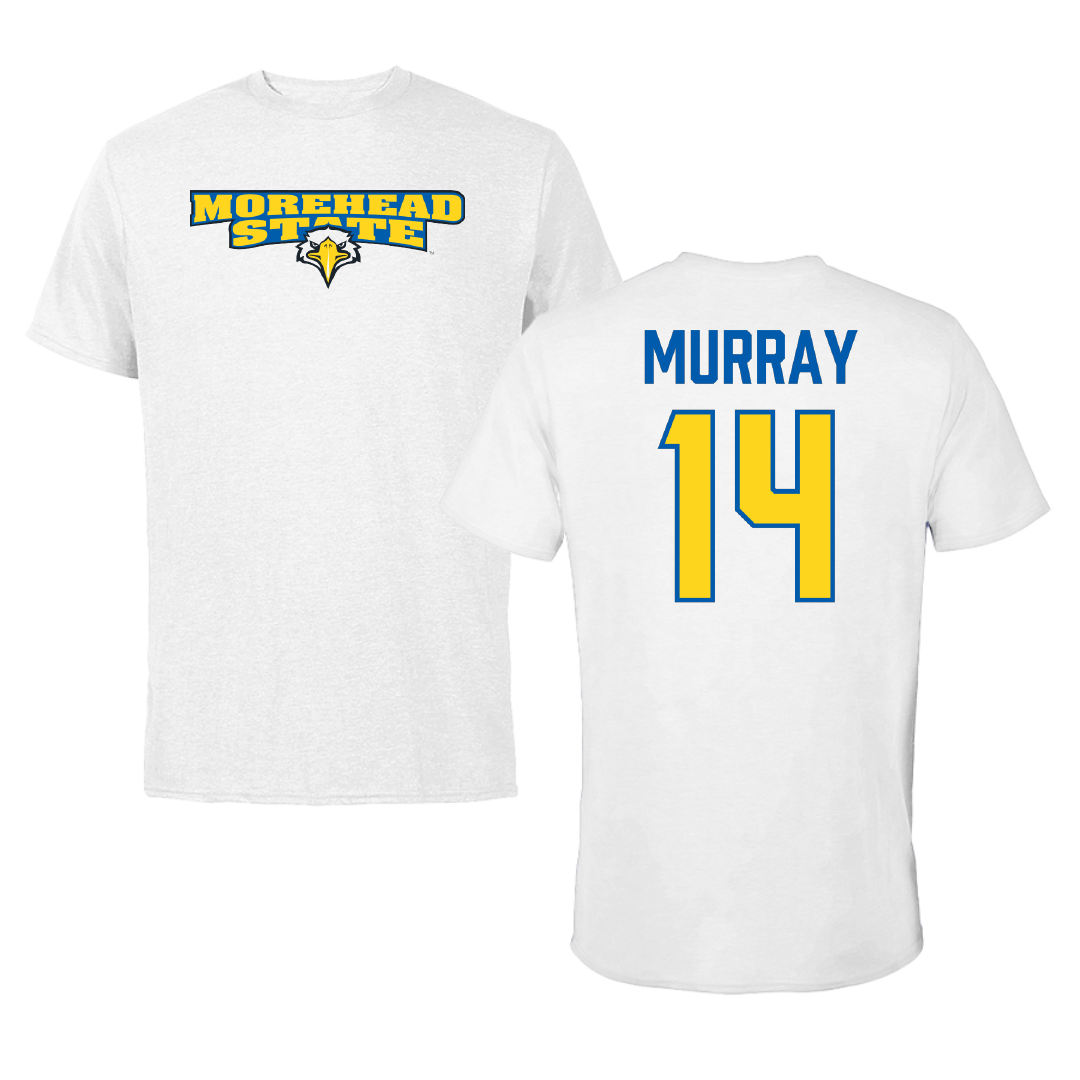 Morehead State University Baseball White Performance Tee - #14 Miller Murray