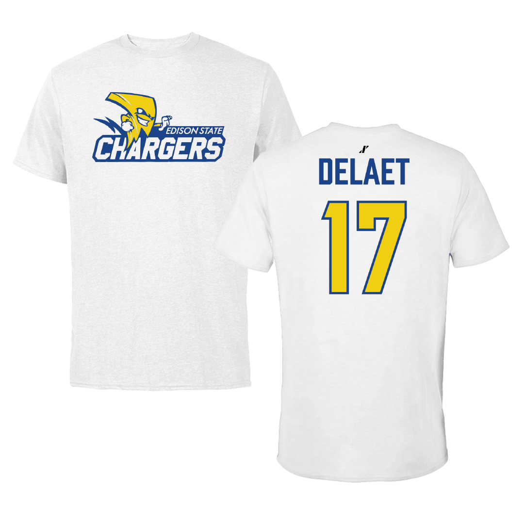 Edison State Community College Baseball White Performance Tee - #17 Cody DeLaet