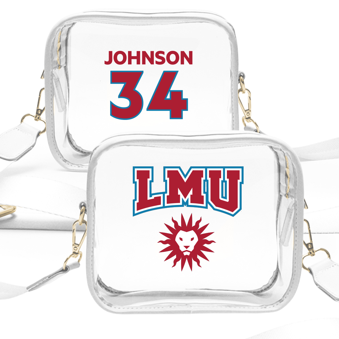 Loyola Marymount University Softball White Clear Stadium Bag - #34 Meeya Johnson
