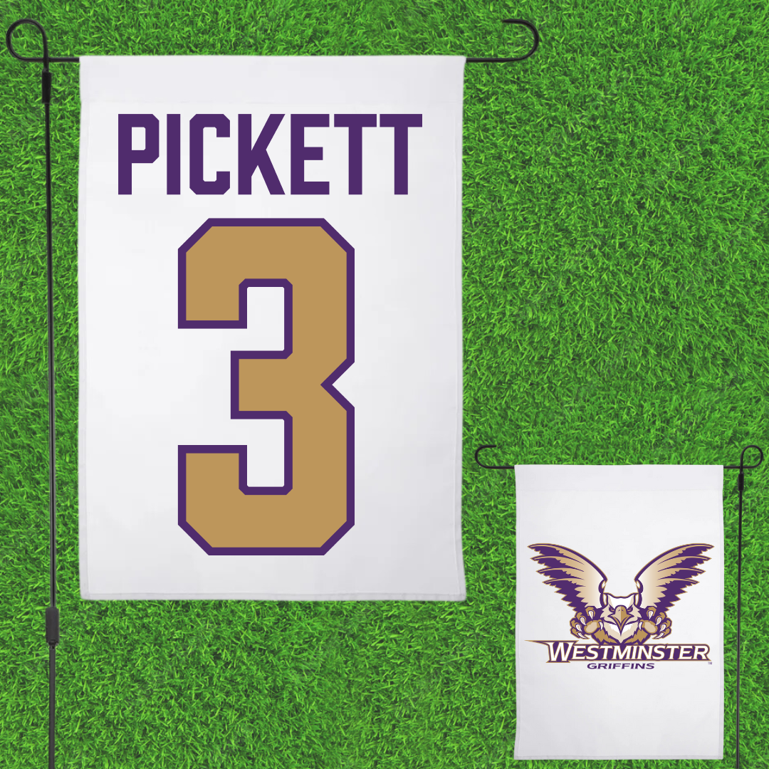 Westminster University (Utah) Soccer White Garden Flag - #3 Chloe Pickett
