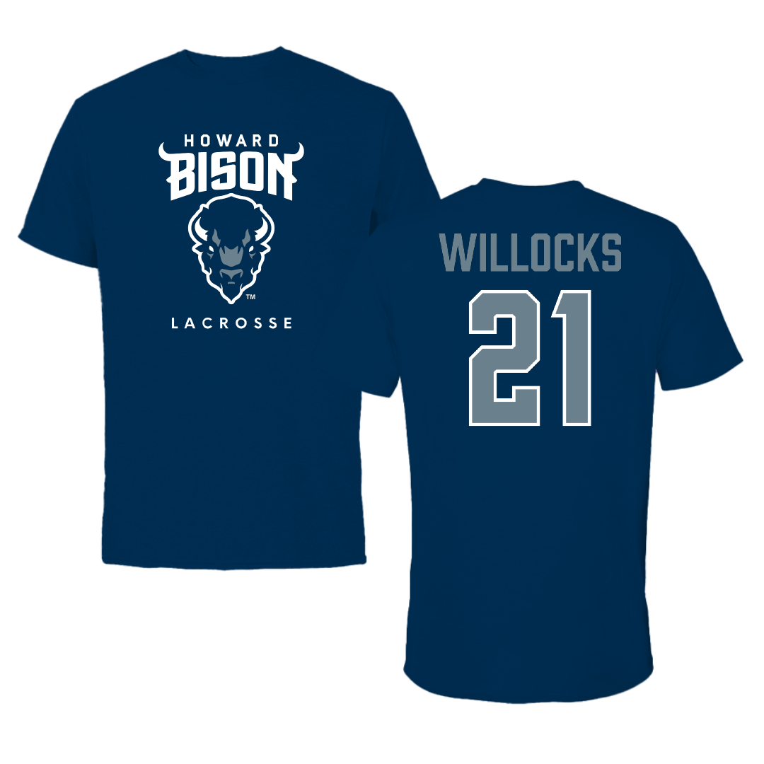 Howard University Lacrosse (W) Navy Tee - #21 Madeline Willocks