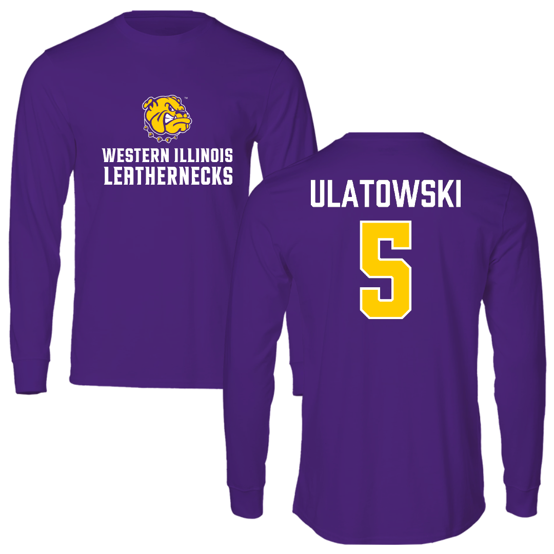 Western Illinois University Volleyball Purple Performance Long Sleeve - #5 Grace Ulatowski