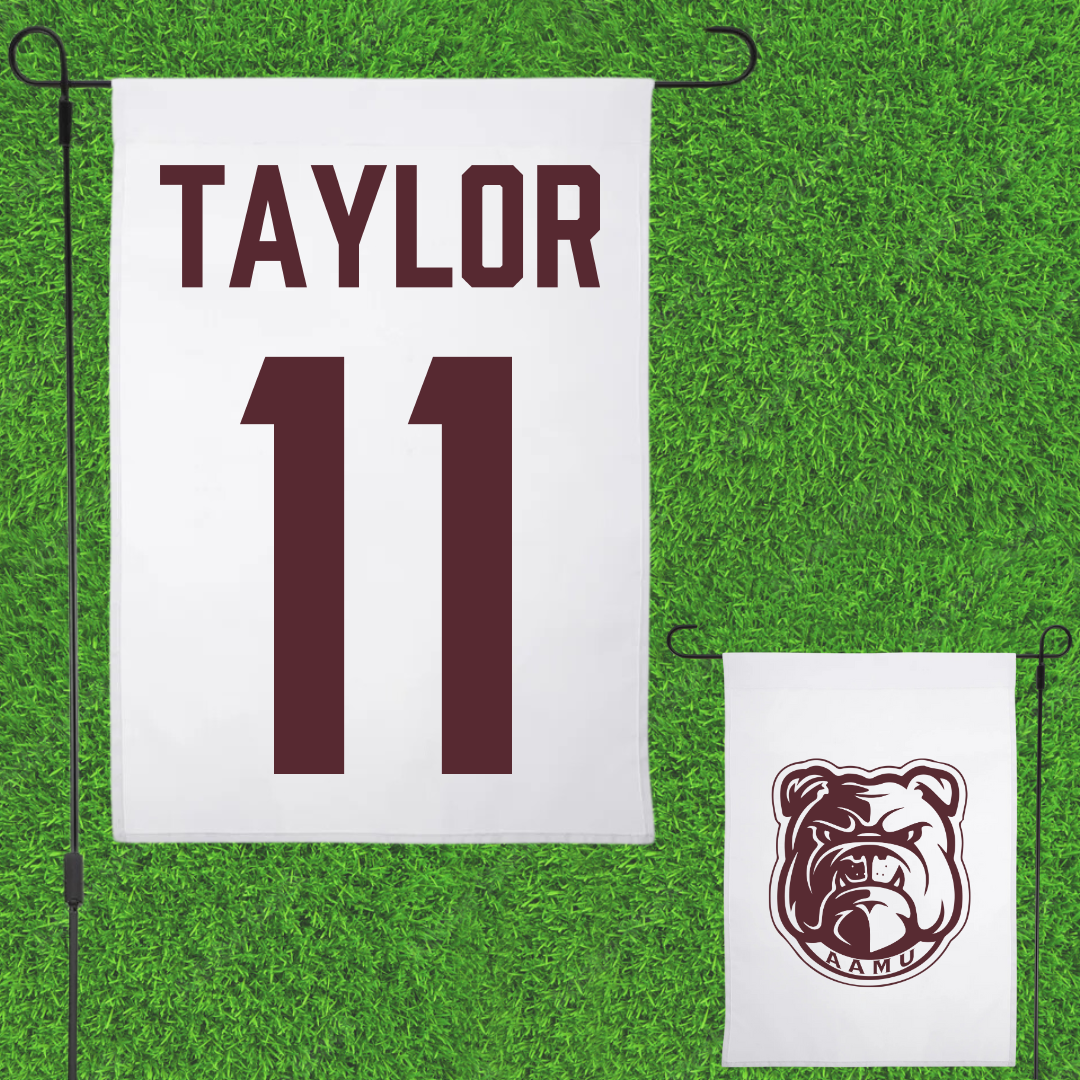 Alabama A&M University Volleyball White Garden Flag - #11 Tamirea Taylor