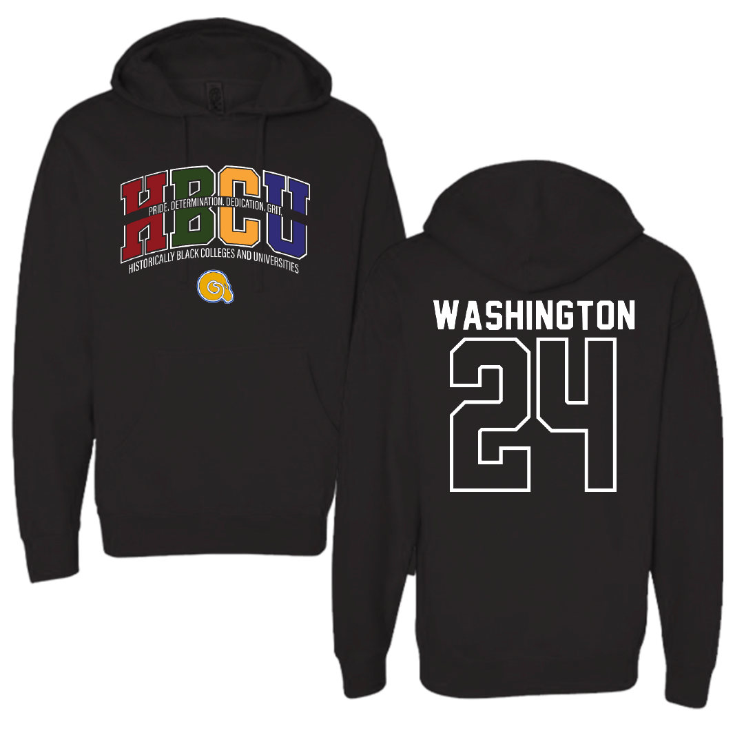 Albany State University Basketball Black HBCU Hoodie - #24 Quantrese Washington