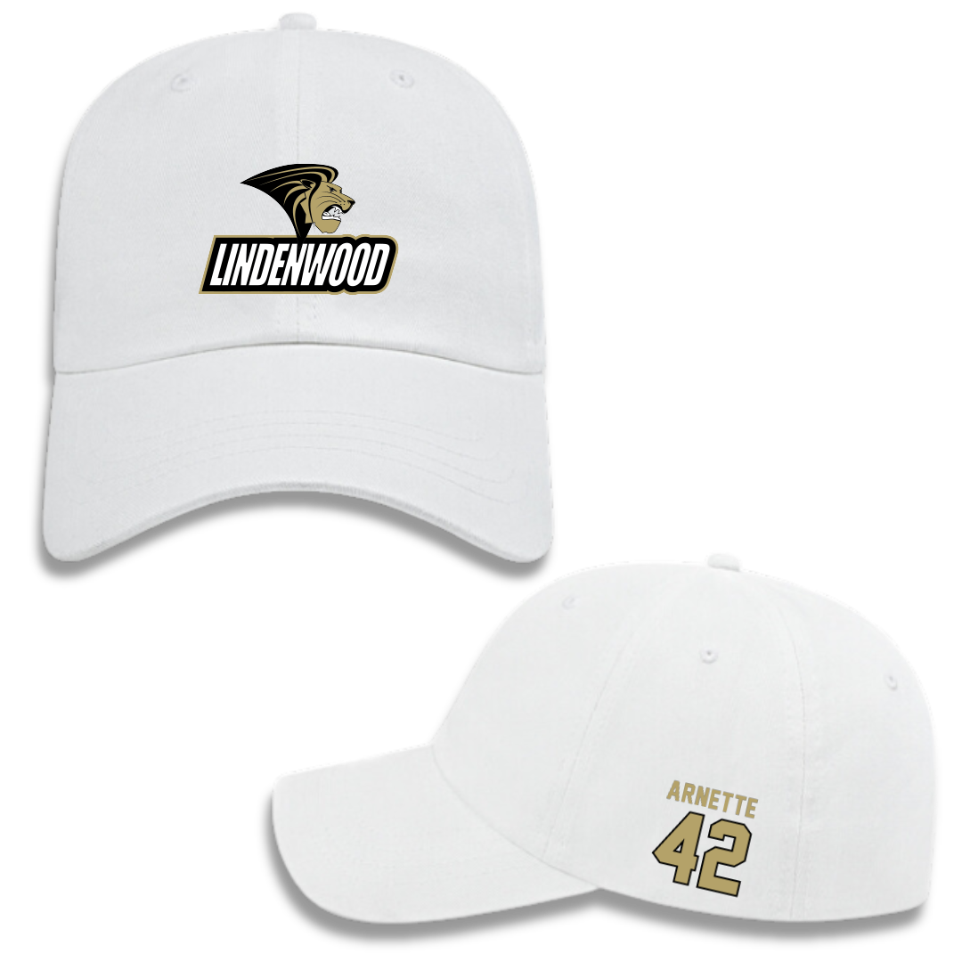Lindenwood University Baseball White Hat - #42 Bryson Arnette