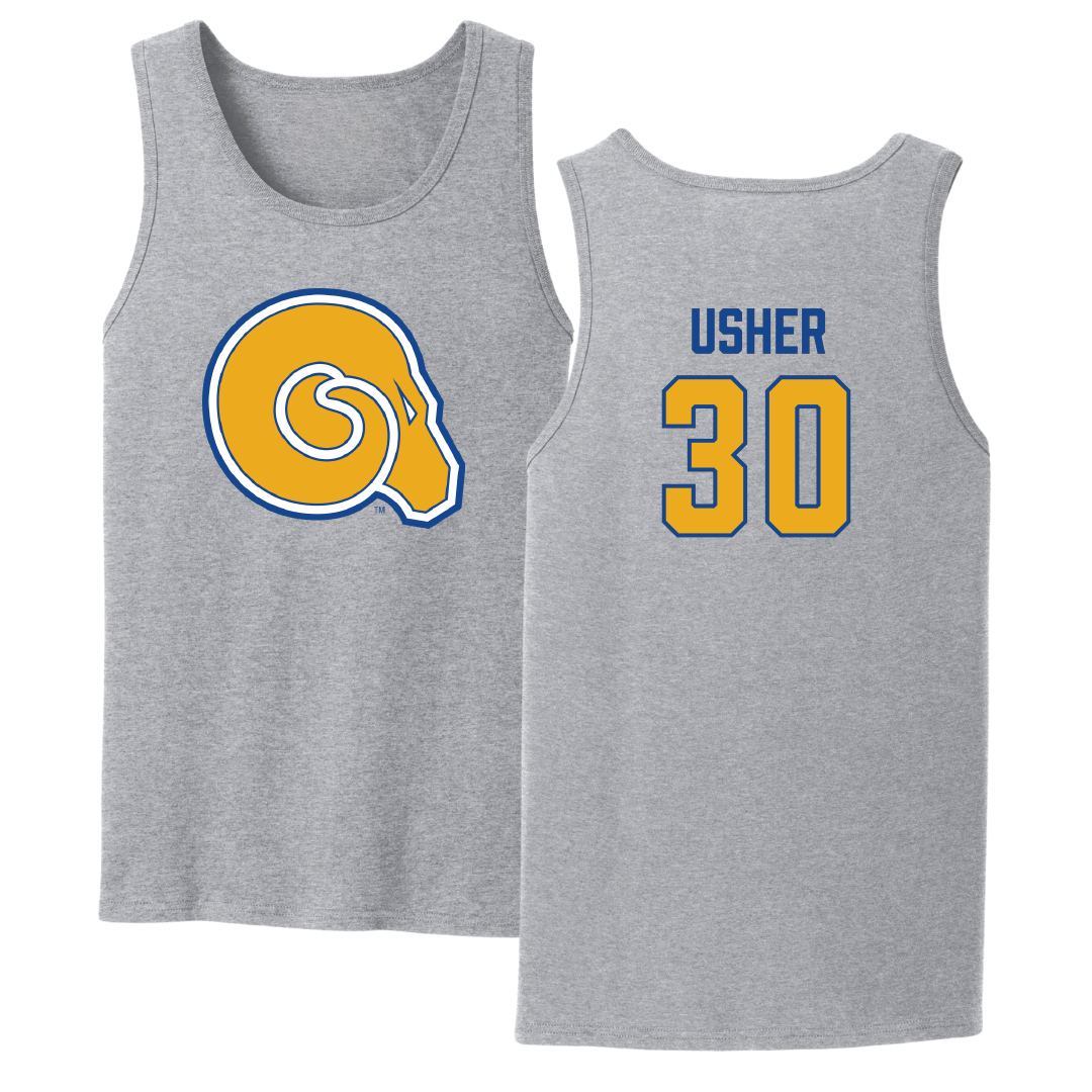 Albany State University Baseball Sport Gray Tank Top - #30 Perry Usher