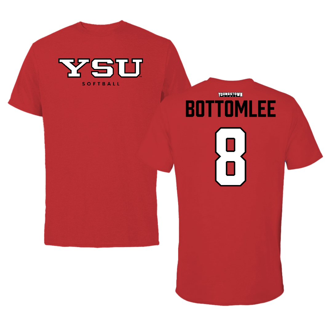 Youngstown State University Softball Red Performance Tee - #8 Naomi Bottomlee