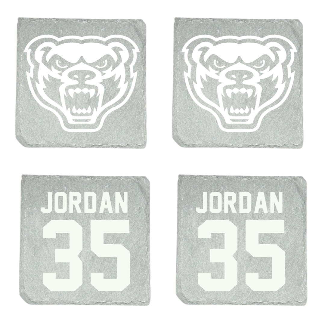 Oakland University Ice Hockey Stone Coaster (4 Pack)  - #35 Ethan Jordan