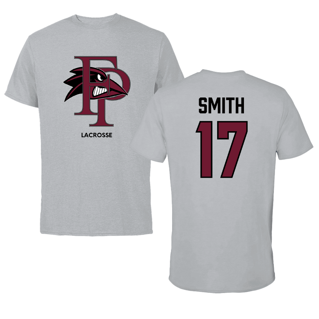 Franklin Pierce University Lacrosse (M) Sport Gray Tee - #17 Nick Smith