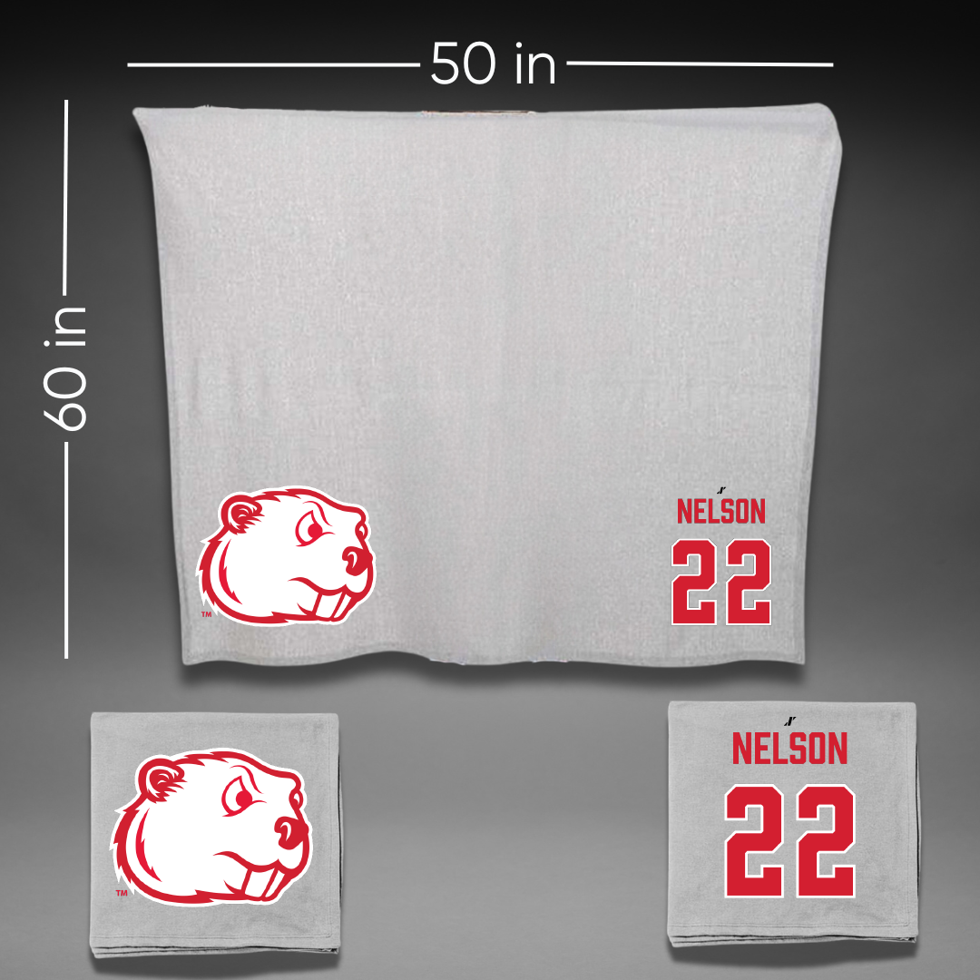 Minot State University Basketball (W) Gray Blanket - #22 Lorelei Nelson