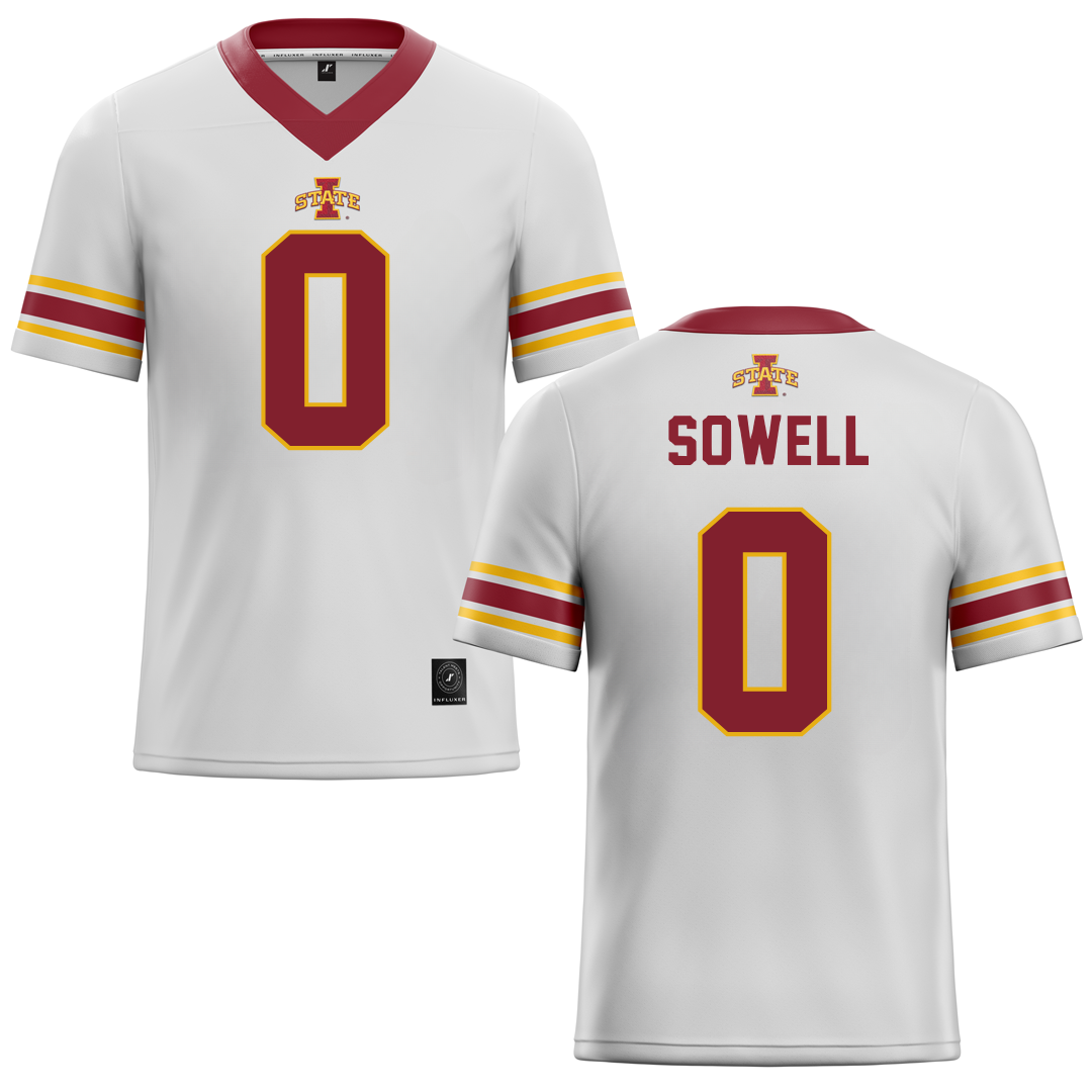 Iowa State University White Football Jersey - #0 Chase Sowell