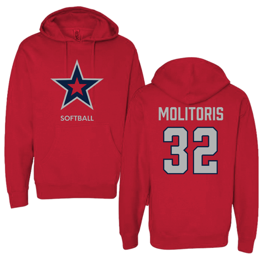 Robert Morris University Softball Red Mascot Hoodie - #32 Kaitlyn Molitoris