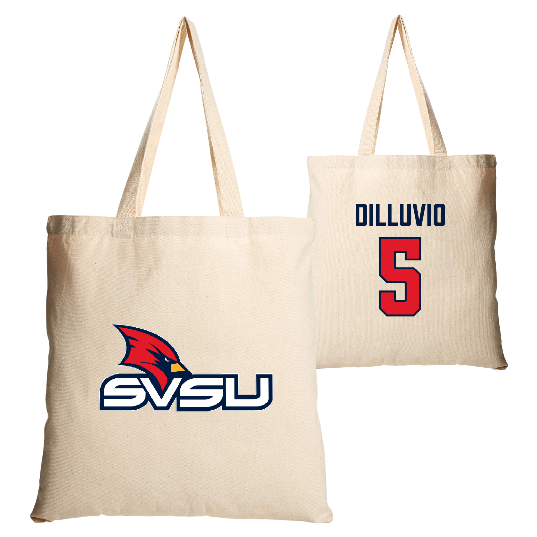 Saginaw Valley State University Lacrosse (W) Tan Canvas Tote Bag - #5 Paige Dilluvio