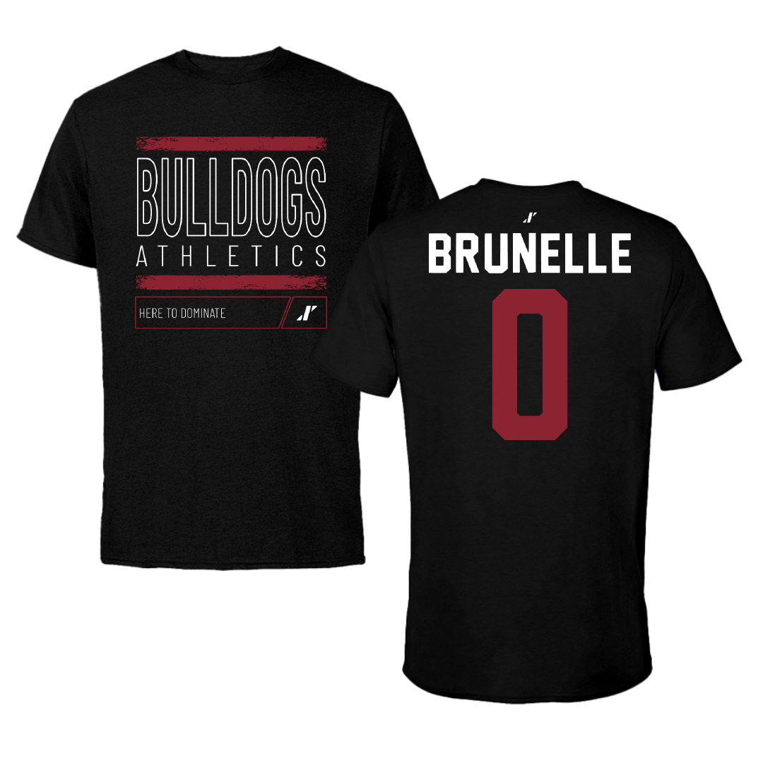 Dean College Soccer Black Dominate Performance Tee - #0 Nathan Brunelle