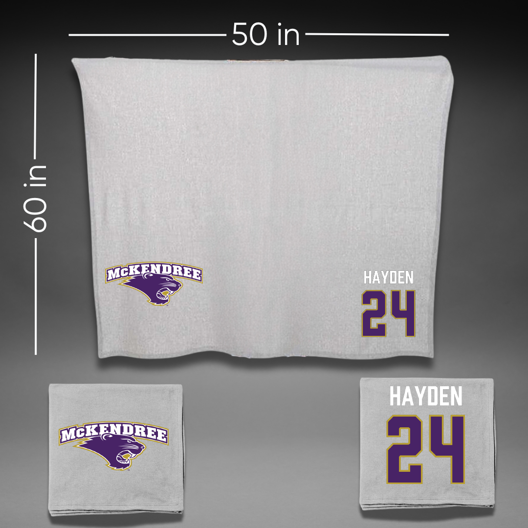 McKendree University Lacrosse Gray Blanket - #24 Amber Hayden