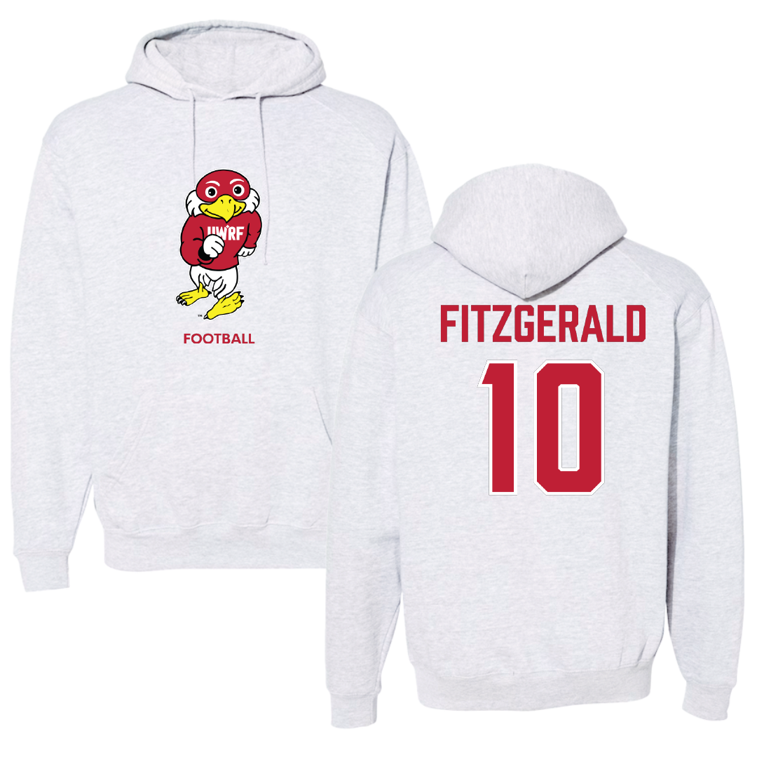 University of Wisconsin-River Falls Football Light Gray Hoodie - #10 Cade Fitzgerald