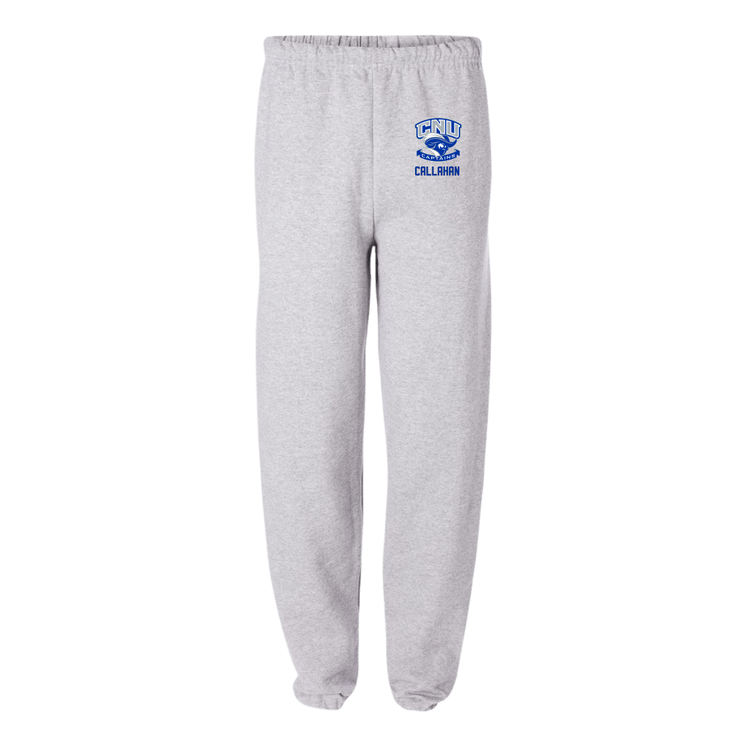 Christopher Newport University Football Light Gray Sweatpants - #81 Jordan Callahan