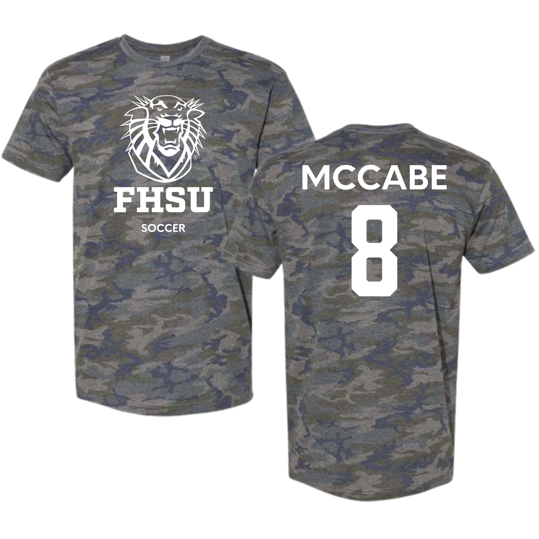 Fort Hays State University Soccer (W) Vintage Camo Tee - #8 Ryan McCabe