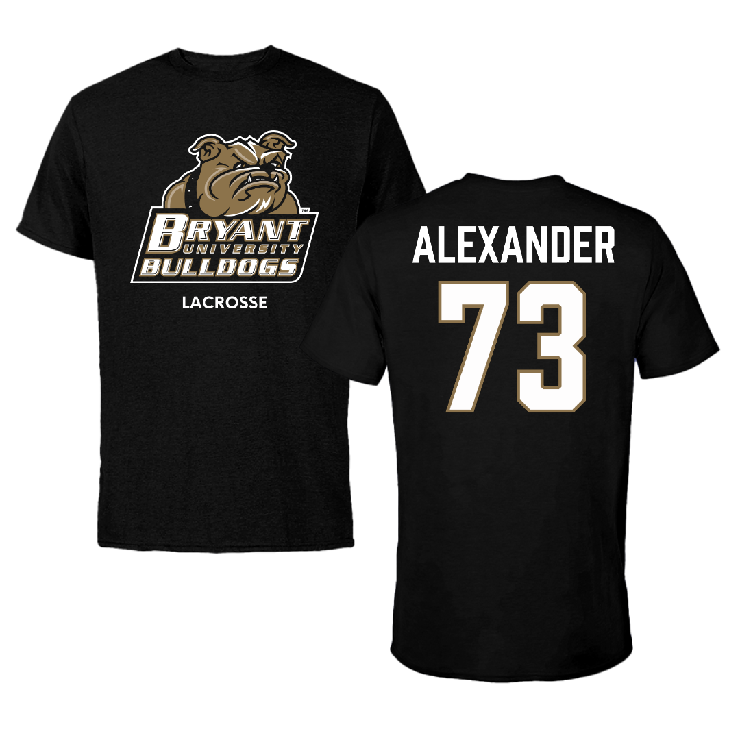 Bryant University Lacrosse (M) Black Tee - #73 Teagan Alexander